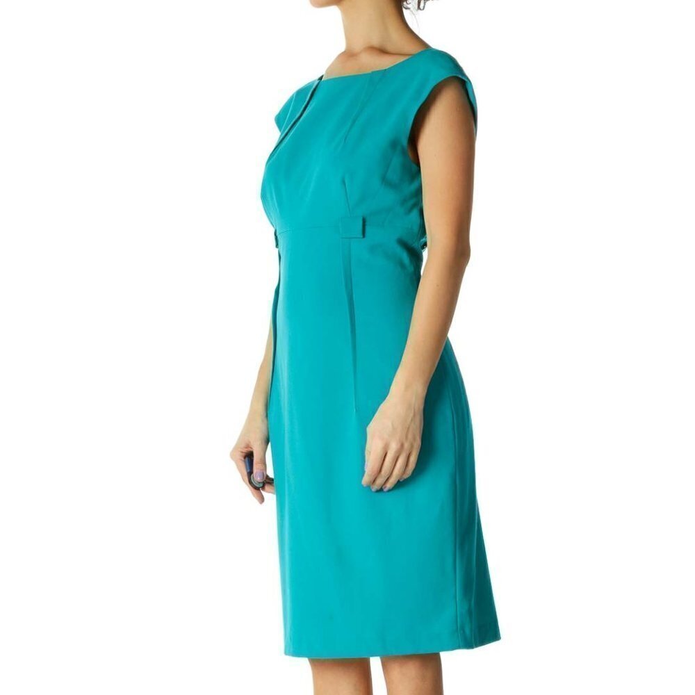 Calvin Klein Blue Belted Dress - Picture 2 of 3